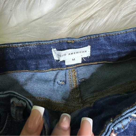 Nwt good american Classic Blue Flare Jeans - Picture 3 of 6